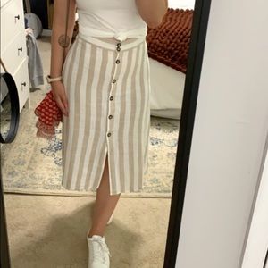 Striped Linen Skirt size 6